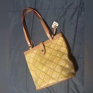 Vintage Yellow Dooney and Bourke Bucket Bag Purse